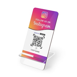 Custom Instagram Stand - Social Network QR Code Display Stand: Business Marketing