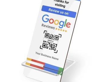 Soporte de reseñas de Google personalizado: Letrero comercial con código QR para comentarios de clientes