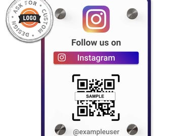 Custom Acrylic QR Code Panel – A4 or A5 | Personalised Social Media ...