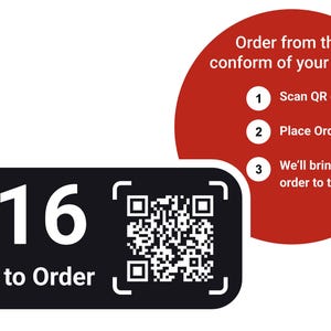Custom Table Order QR Code Sticker - Transparent Die-Cut Digital Menu Decal - Waterproof, Scratch-Resistant Restaurant QR Label