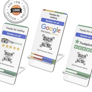 Aangepaste QR-standaard voor Google-recensies|Tripadvisor, Trustpilot, sociale media | Directe klantenrecensies| Google-tarieven verhogen|Aangepast bedrijfsbord