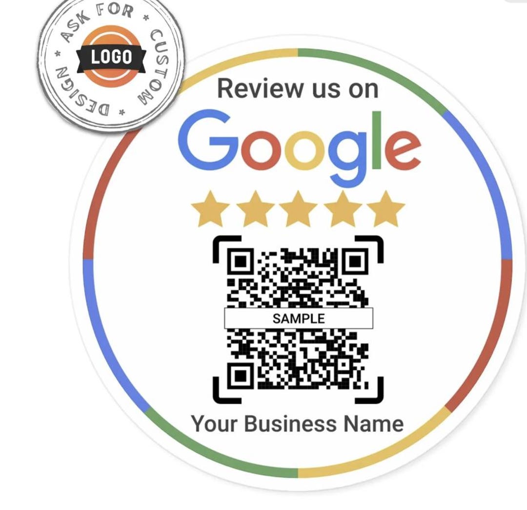 Custom QR Code Review Sticker: Google, Trustpilot, Business Sign - Etsy