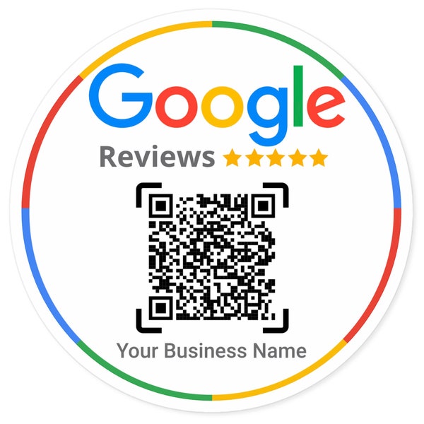 Google Review QR Code-Round Stickers, Indoor and Outdoor |Business Review Cards| Improve Google Ratings| Business Sign