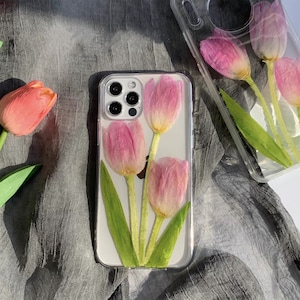 Pressed Real Tulip iPhone Case for iPhone 15 14 13 12 11 Pro Max | iPhone 13 Case | iPhone 14 Case | iPhone 13 Pro Max Case