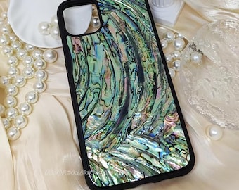 Mobilskal av äkta abalone-snäckskal: Pärlemordesign