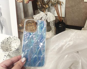 iPhone-skal med äkta abalone-motiv: skimrande nyanser