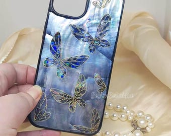 Fjärilsskal med abalone-motiv: Skimrande snäckskal