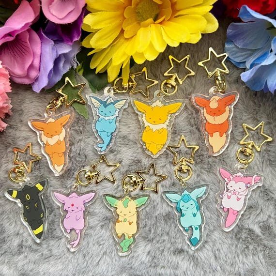 Scruffed Eeveelution Keychains