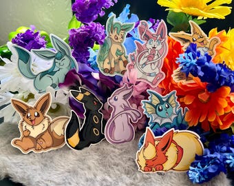 かわいいイーブイ進化ステッカーセット - イーブイ、ブースター