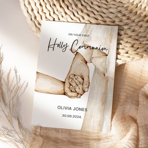Editable First Holy Communion Greeting Card | Customizable Religious Card I Editable Jesus With Child Card I Instant Download