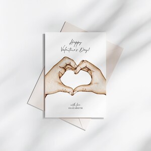 Bewerkbare Valentijnsdagkaartsjabloon | Bewerken met Canva | Aangepaste tekst | Direct downloaden | Digitale valentijnskaart I Lovers Holding Hands