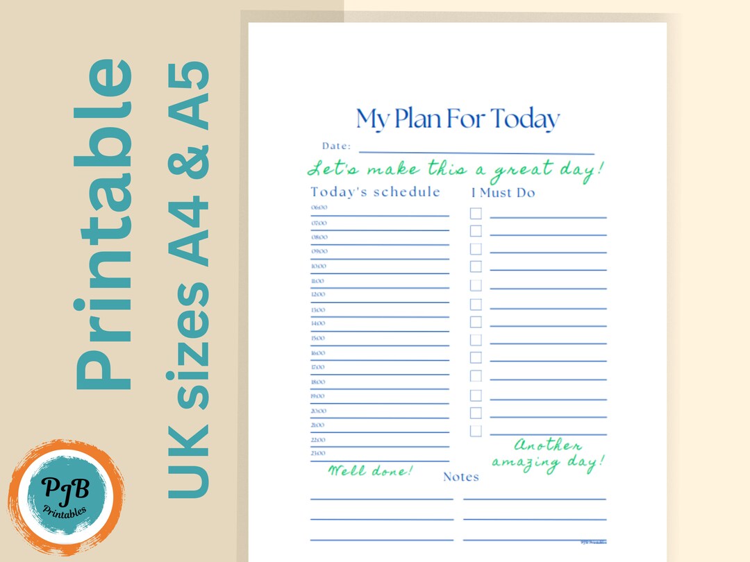 Daily Planner Printable, Daily Itinerary, Minimalist, Schedule, Basic ...