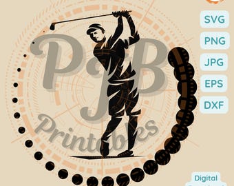 Golf SVG regalos deportivos para golfistas svg diseño de sublimación de golf para Cricut pelota de golf svg golfista masculino svg regalos amantes del golf para archivos dxf láser
