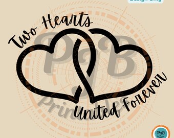 Two hearts SVG engagement PNG wedding present for couples gifts heart PNG Cricut wedding sign template sublimation svg hearts intertwined