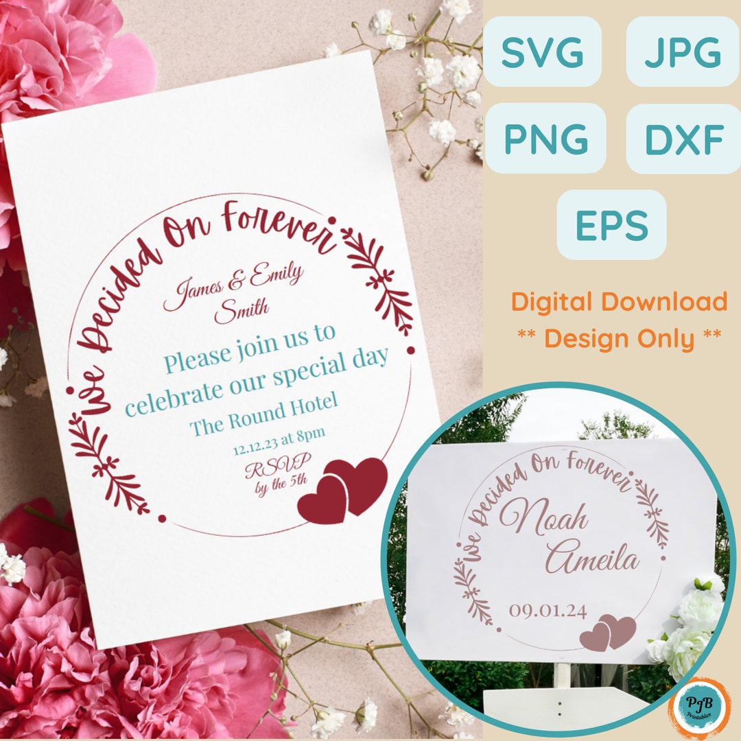 Wedding Saying SVG Circle Design for CNC Router Files for - Etsy