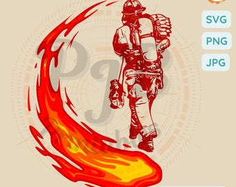 Firefighter SVG flame svg firefighter gift first responder PNG Cricut project svg fire service gifts fire dept svg fireman decor fire svg