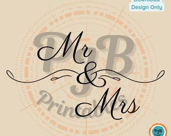 Wedding motif design wedding ring SVG file for cnc sign template PNG for sublimation wedding svg Cricut file laser cutting file Mr and Mrs