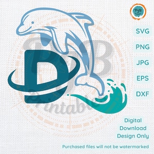 Golfinho SVG animais marinhos Cricut svg vida oceânica PNG presente para amantes de animais arquivo laser para cnc svg reino animal svg sob o mar svg letra d