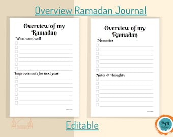 Ramadan journal PDF digital planner Islam journal Muslim gift for Eid journal Muslim journal Islamic gift idea Ramadan Planner religious