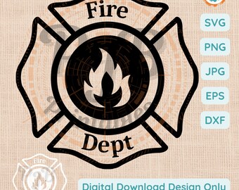 Firefighter SVG fire emblem svg American firefighter gift ideas first responder PNG Cricut project svg fire service gifts fire dept svg