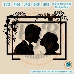 Wedding couple silhouette SVG, png, dxf, eps, jpg, cricut, flowers, bridal, groom, engagement, marriage, husband and wife, mr mrs silhouette