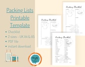 Packing list printable travel packing list travel checklist planner vacation packing list for travel planner vacation wardrobe planner PDF
