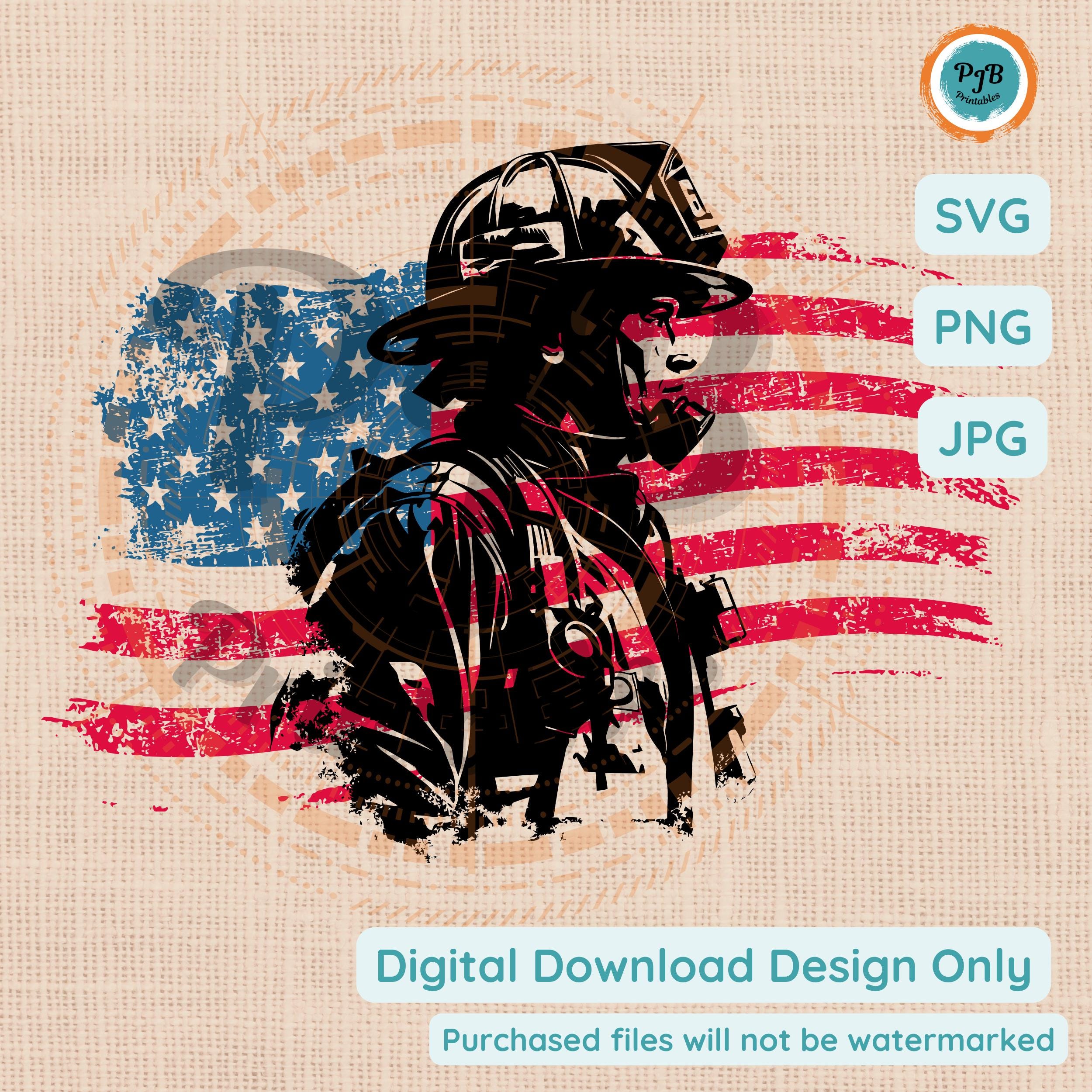 Firefighter SVG firefigher flag svg American firefighter gift ideas first responder PNG Cricut project svg fire service gifts fire dept svg