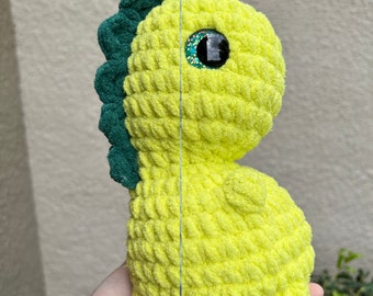 Adoable Mini Dino Crochet Plush Stuffed Animal Birthday Gift Unique Custom Handmade Dinosaur