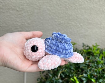 Mini Blueberry Turtle Keychain Soft Crochet Plush Handmade Unique Custom Birthday Gift