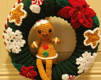 Gingerbread man Christmas wreath