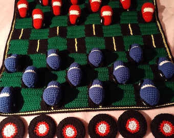 Travel Checkerboard Blanket with Car Pieces