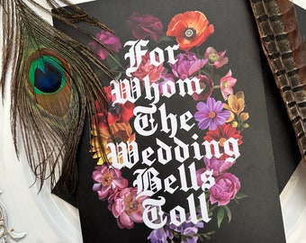 Metallica Inspired Wedding Card - For Whom the Wedding Bells Toll", rock n roll, emo, metal A5 Greetings card