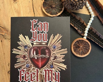 Can you Feel My Heart, Emo  A5 Greetings card