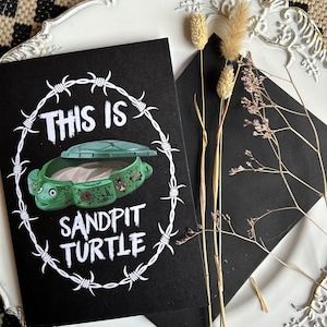 Carte de voeux SandPit Turtle, A5, emo, musique métal, gothique, inspirée des tatouages