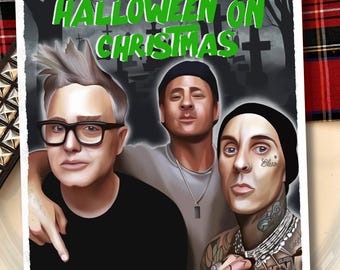 Blink-182 Christmas Card | Gothic Pop Punk 'Halloween on Christmas'