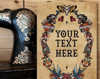 Anpassat traditionellt tatueringstryck – A4-konsttryck | Oramat