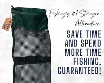 Fishing stringer, Net Bag, Lightweight Fish stringer, fishing stringer alternative - Fish creel modern - Fish holster pan fish stringer.