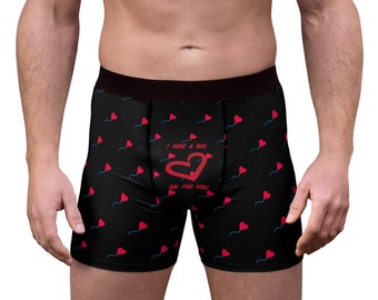 Valentine's Gift for Him Men's Big Heart On Boxer Briefs