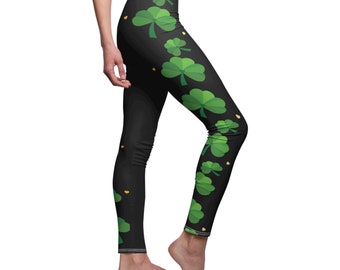 Lucky Shamrocks St Patricks Day Women's Cut & Sew Casual Leggings