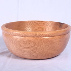 Hand-Turned Red Oak Wood Bowl: Black Epoxy Detail, Viking Style