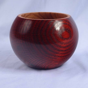Red Stained Red Oak Bowl