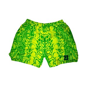 Neon Green Snake Fast Drying Shorts
