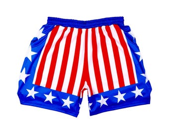Pantalones cortos deportivos Apollo con estrellas y rayas rojas, blancas y azules