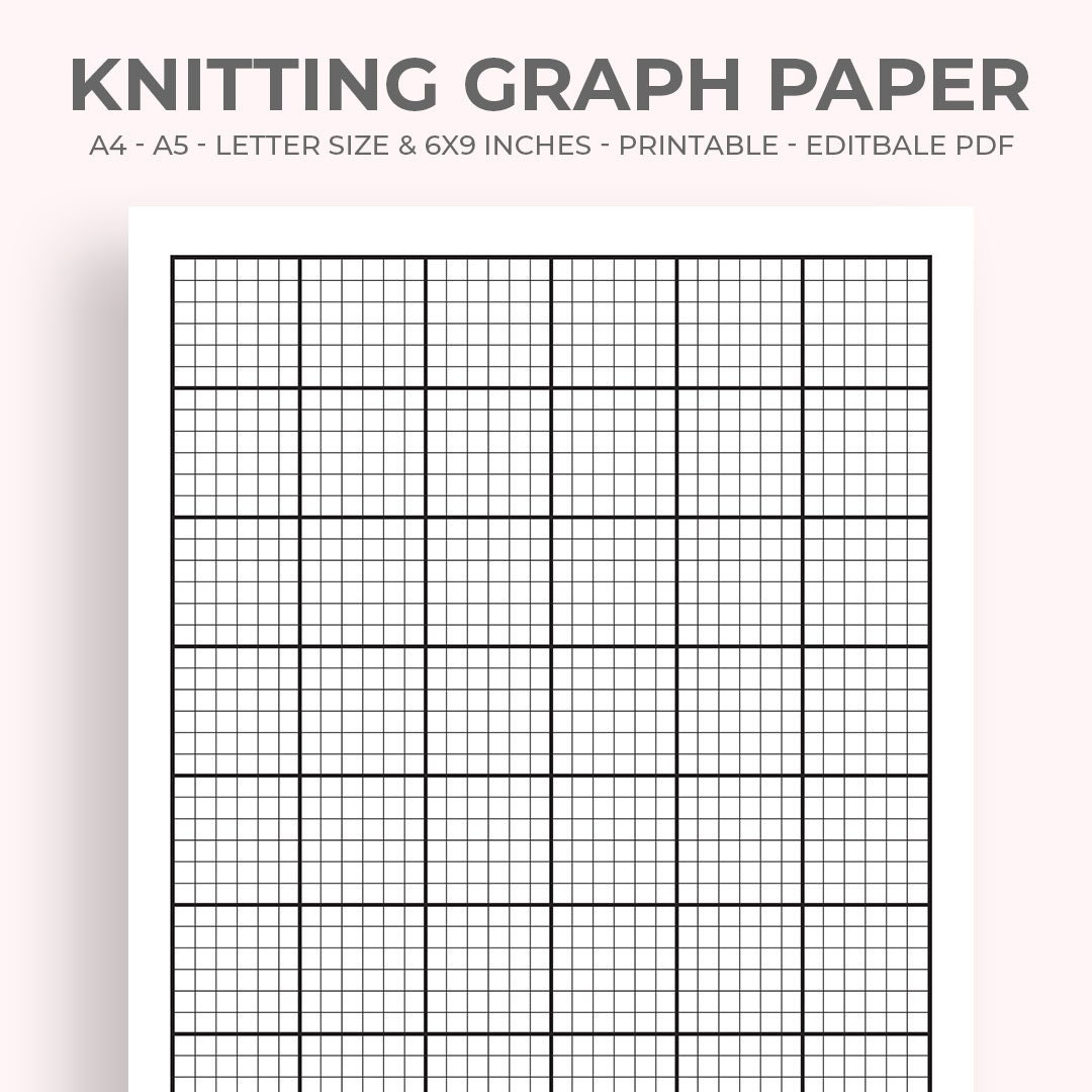 Knitting Graph Paper, Printable Knitting Graph Paper, Knitting Graph Blank Pages, Printable Knitting and Cross Stitch Graph Paper - Etsy