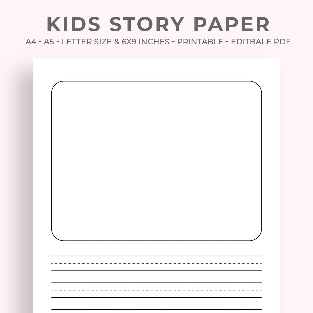 Printable Kids Story Paper, Kids Story Paper, Childrens Draw and Write ...