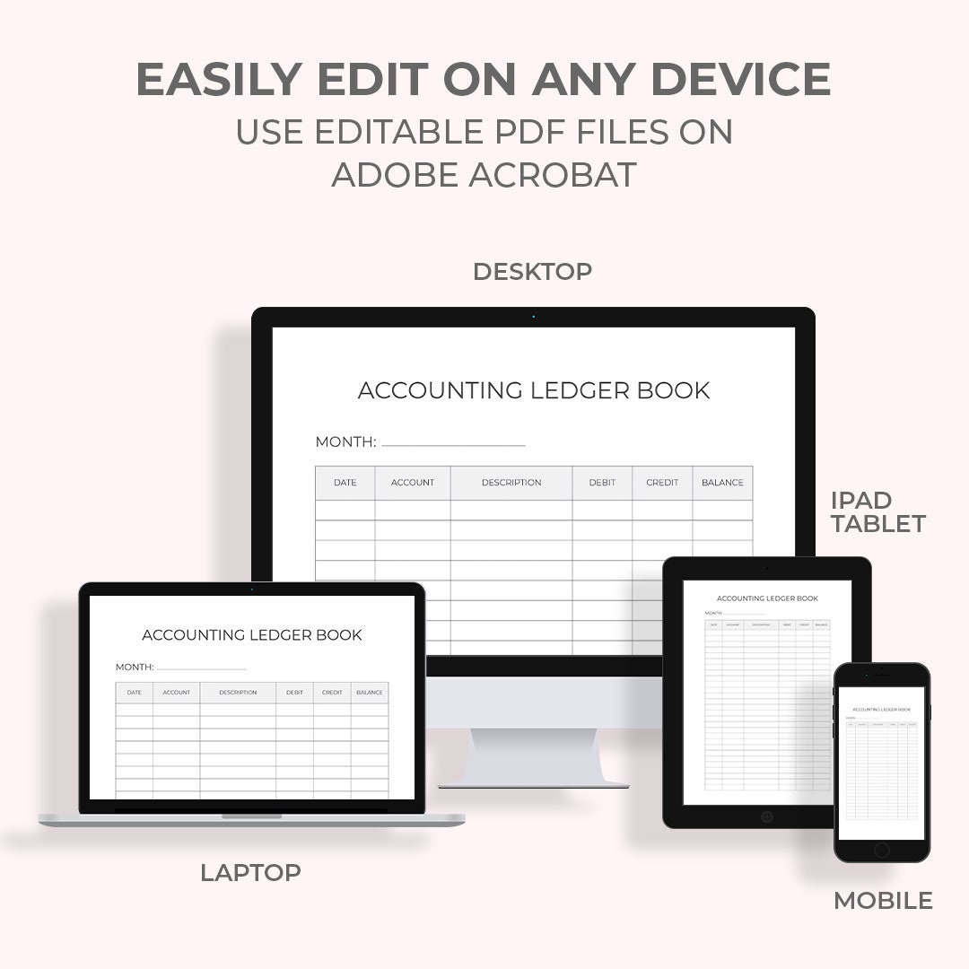 Accounting Ledger Book, Accounting Book, Accounting Ledger Printable ...