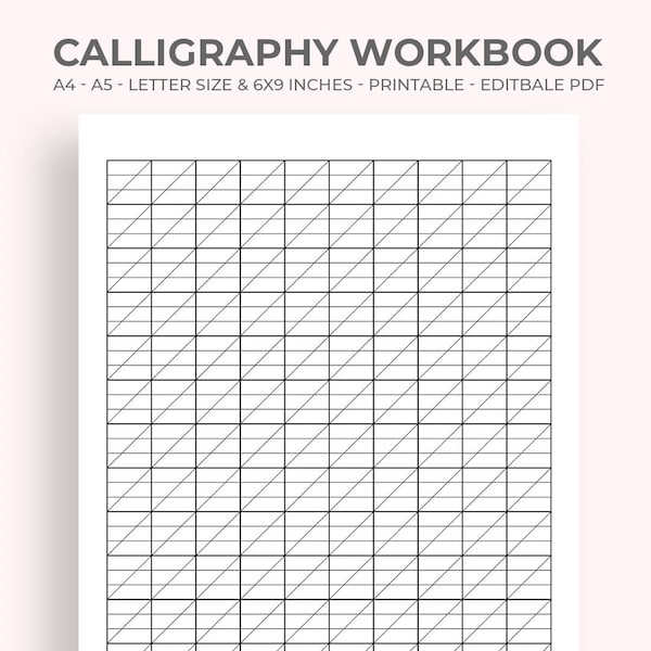 Calligraphy Workbook, Hand Lettering Workbook, Modern Calligraphy Book, Calligraphy Practice, Beginner Calligraphy, Lettering Practice