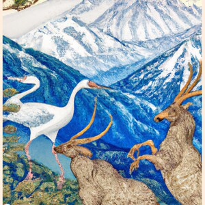 Wild Animals in Japanese Mountain Forest - Japanese vintage ukiyo-e style art print - #2