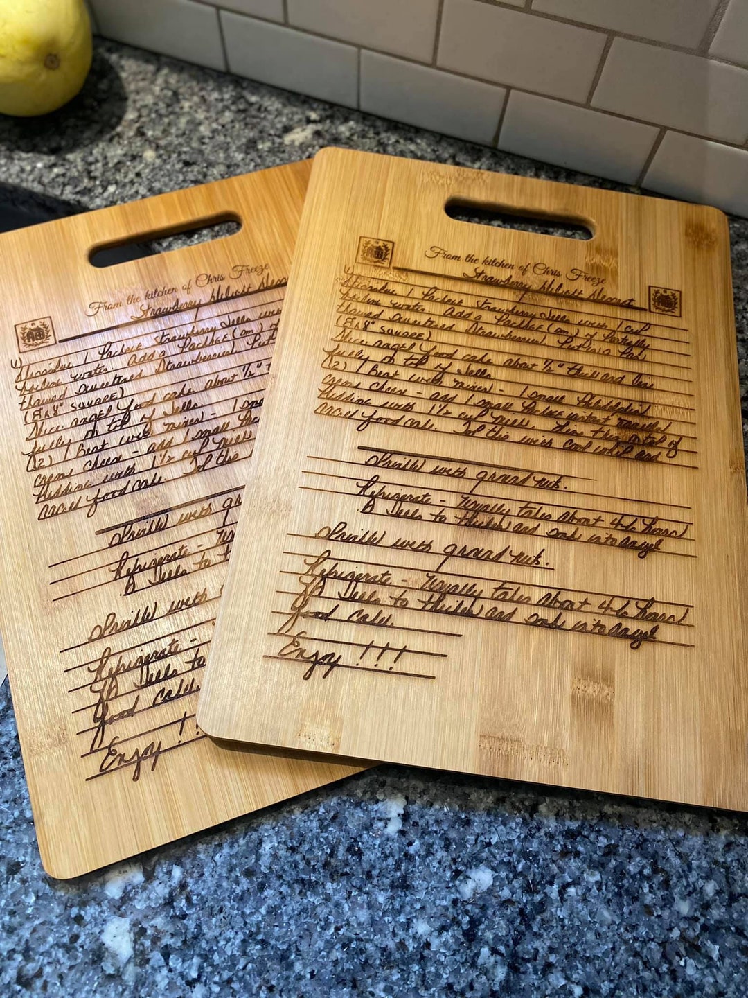 Handwritten Recipe Cutting Board Etsy