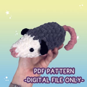 Crochet Opossum | Completely No-Sew Crochet Pattern PDF